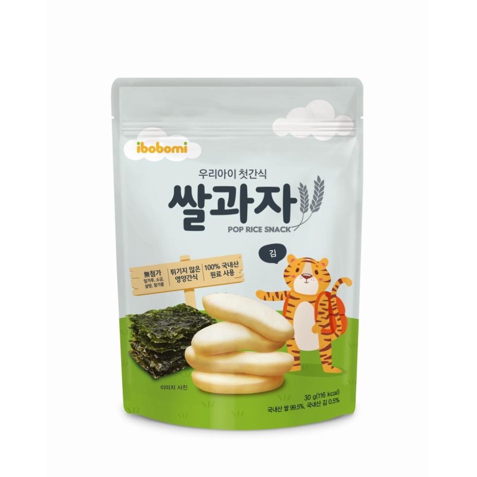 우리아이 첫간식，無첨가 튀기지 않은，밀가루, 소금，설탕 첨가물，영양간식，이미지 사진，100% 국내산，원료 사용，국내산 쌀 99.5%, 국내산 김 0.5%。