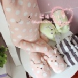 大牌 梨花大愛 條紋小熊毛絨拖鞋 梨花拖鞋 粉兔綠熊新上0.25kg 特價：$170