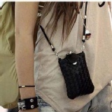 可愛編制斜跨小包掛脖手機 零錢包袋-8