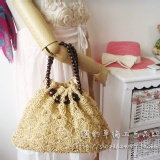 氣質淑女草編籐編包草編包編織包沙灘包草包 特價：$209