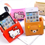 卡通矽膠手機底座可愛kt輕鬆熊手機支架通用型