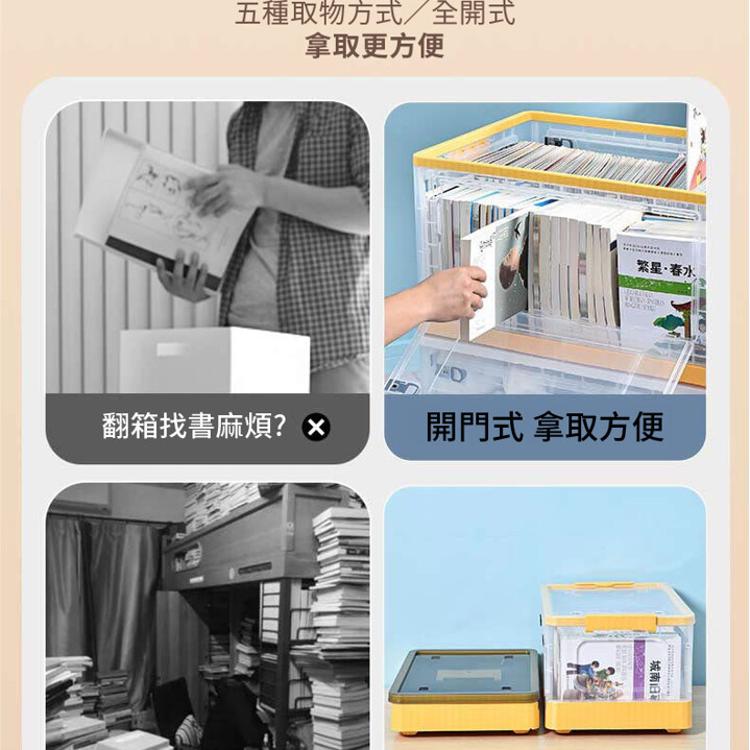 【DaoDi】五開折疊收納箱-130L巨無霸(摺疊收納箱/ 滑輪置物箱/收納盒/衣物收納箱/整理箱)