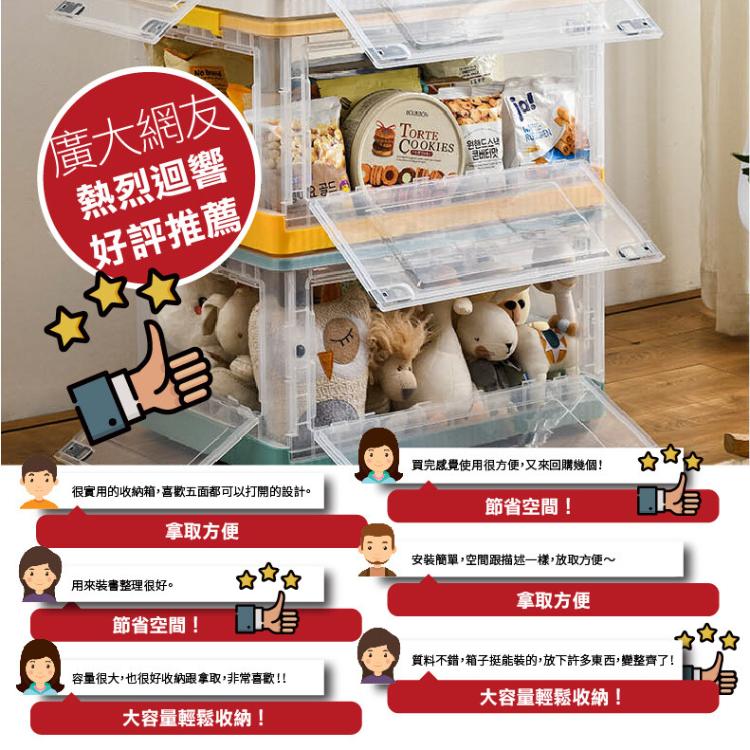 【DaoDi】五開折疊收納箱-130L巨無霸(摺疊收納箱/ 滑輪置物箱/收納盒/衣物收納箱/整理箱)