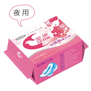 愛康天然環保抗菌衛生棉 - 夜用 夜用（紅）：29cm/7片 特價：$55