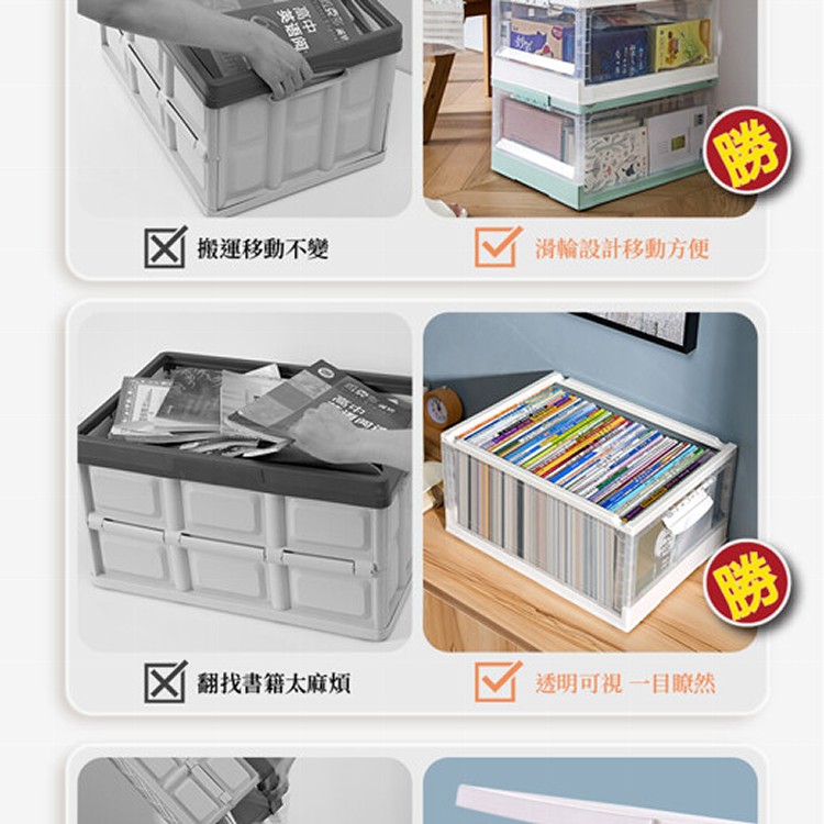 【DaoDi】72L巨大三開折疊收納箱(摺疊收納箱箱/ 滑輪置物箱/收納盒/衣物收納箱/整理箱)