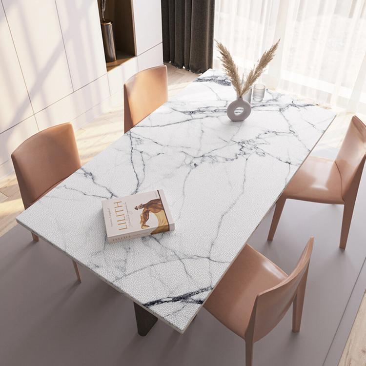【西格生活館】簡約大理石紋皮革桌墊(80x140cm)