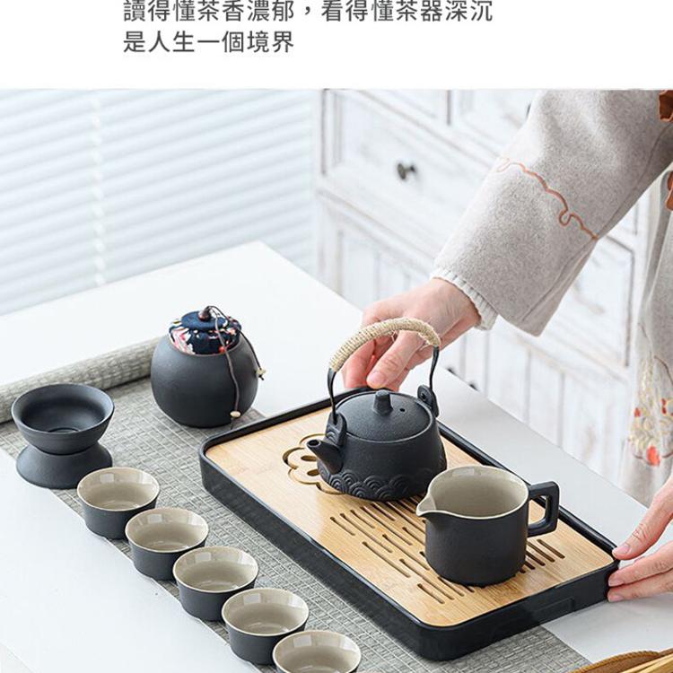 【CityStar】黑陶提梁壺露營茶具套組
