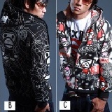 潮男版小猴-運動休閒連帽外套-棉內刷毛