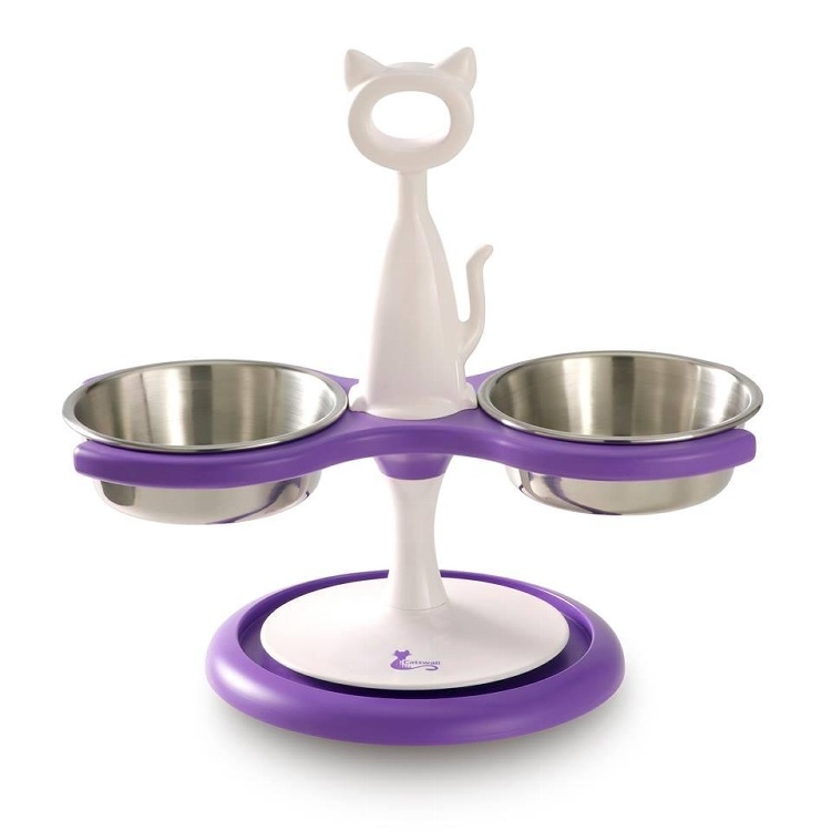 ☆國際貓家，討厭的螞蟻OUT☆台灣Catswall專利防蟻貓咪2碗組碗架