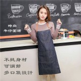 韓版簡約素色牛仔圍裙