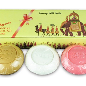 印度 Mysore 檀香茉莉玫瑰香皂禮盒