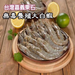 台灣嘉義東石無毒養殖大白蝦600G_特級45(25~30尾)