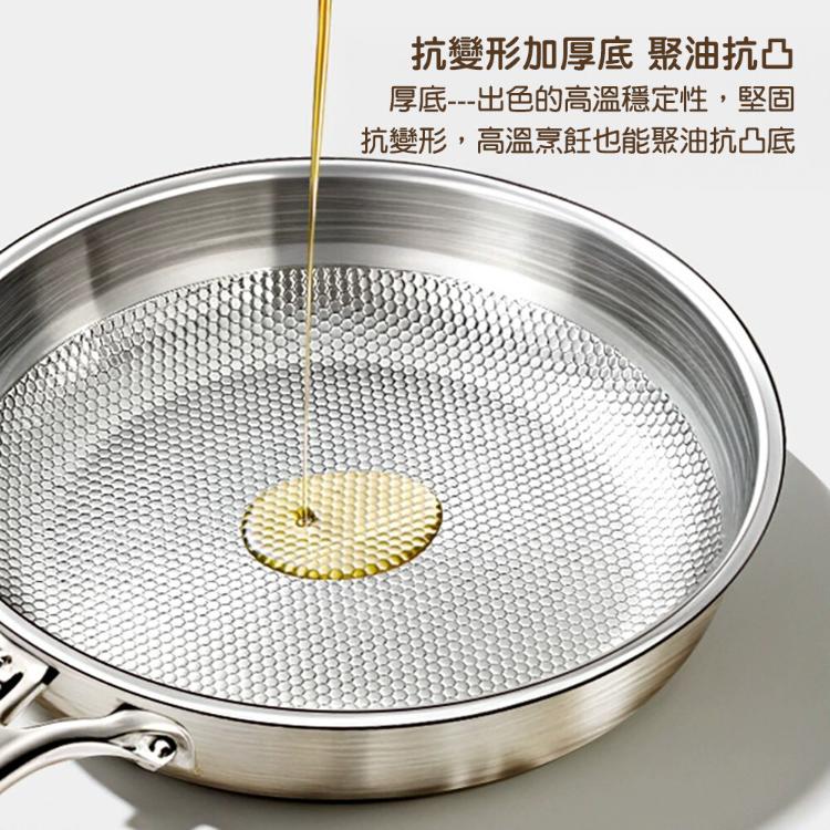 【CityStar】純鈦316不鏽鋼28cm無塗層蜂窩平底煎鍋