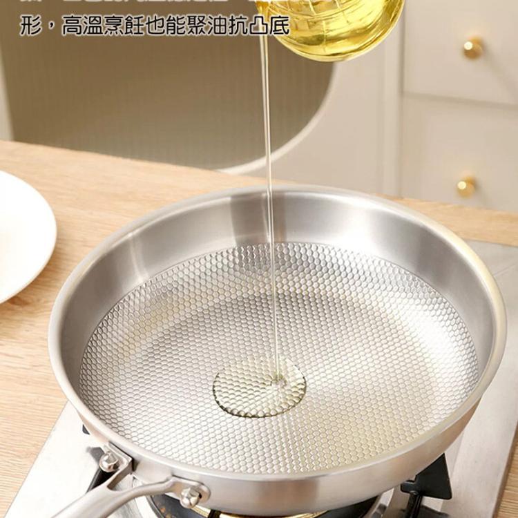 【CityStar】純鈦316不鏽鋼28cm無塗層蜂窩平底煎鍋