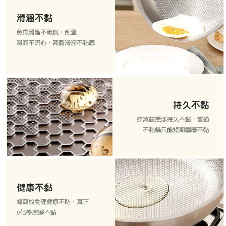 【CityStar】純鈦316不鏽鋼28cm無塗層蜂窩平底煎鍋