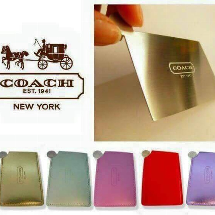 COACH鋼紋隨身鏡