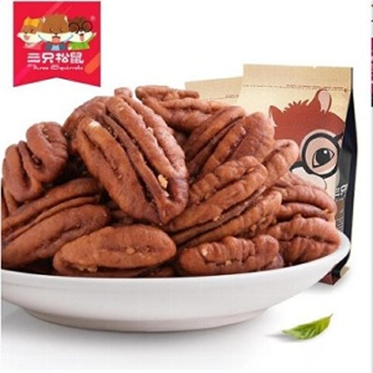 【三隻松鼠】碧根果仁165g /休閒零食年節禮品 核桃仁杏仁果杏仁小魚腰果夏威夷