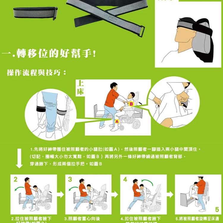 【JUST 4U】好神帶 TV-111 移位帶 搬運帶 輪椅固定 2入組