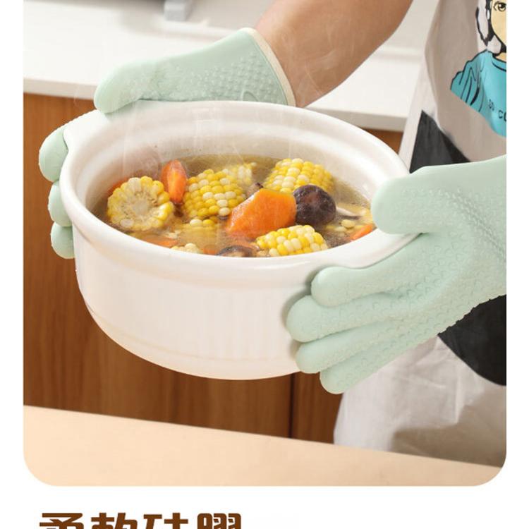 【CityStar】廚房防滑矽膠針織棉耐隔熱手套