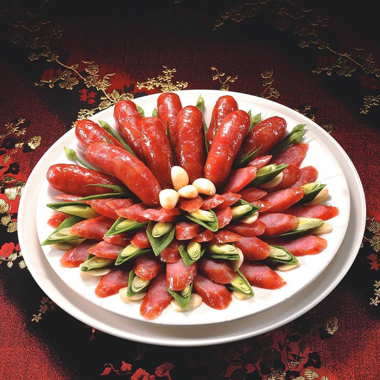 【黑橋牌】經典原蒜香腸手繪城牆盒禮盒(1斤原味香腸+220g蒜味香腸)(附提袋)