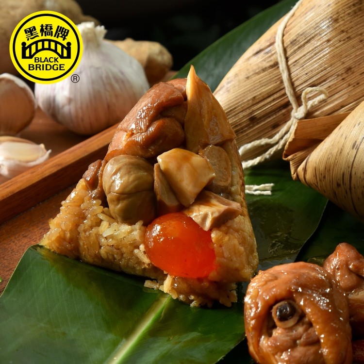 【黑橋牌】三杯雞腿肉粽禮盒－使用保冷購物袋包裝(冷凍), 此為2盒/組