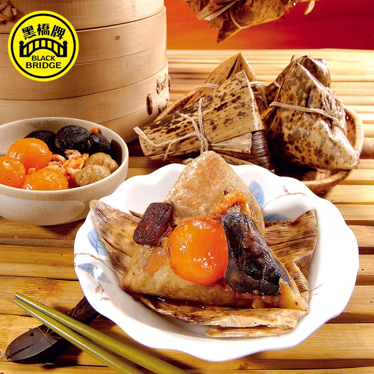 【黑橋牌】黑豬五福粽藝禮盒(黑豬香腸粽2顆+五福粽2顆+黑豬肉粽2顆),此為2袋/組