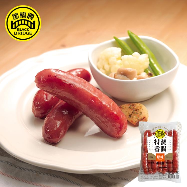 【黑橋牌】經典原蒜香腸手繪城牆盒禮盒(1斤原味香腸+220g蒜味香腸)(附提袋)