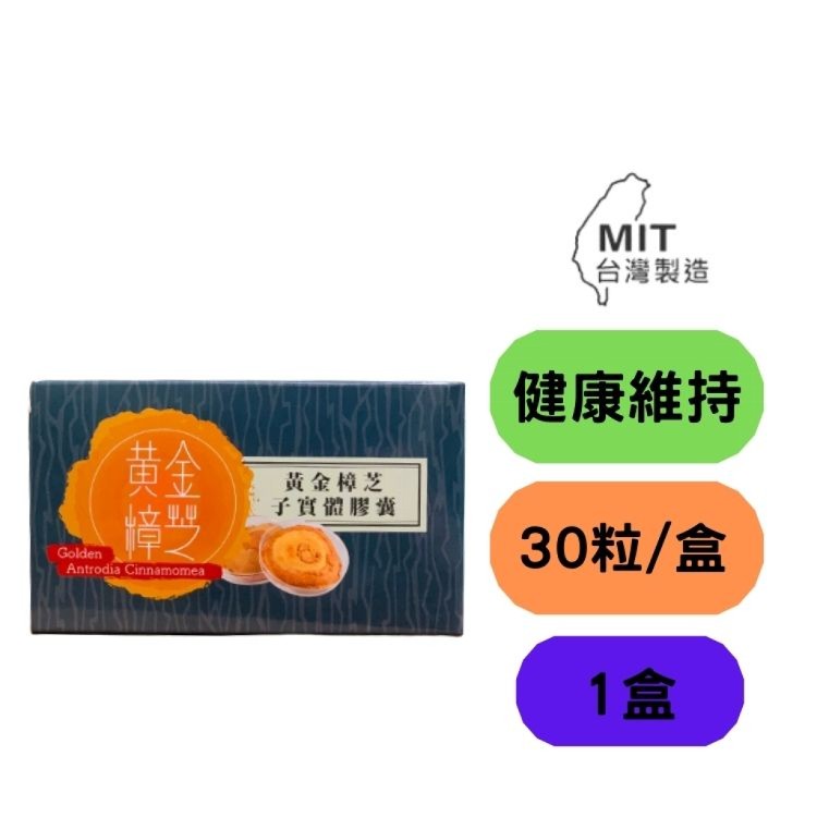 【黃金樟芝】牛樟芝子實體+菌絲體素食膠囊30粒 牛樟芝子實體 三萜類 多醣體 衛福部備查許可