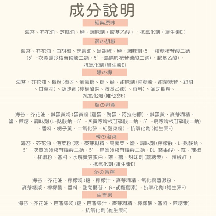 【雋品】三切岩燒海苔 八種口味任選 原味/胡椒/梅子/鹹蛋黃/泡菜/檸檬/百香果/蒜味(新品)