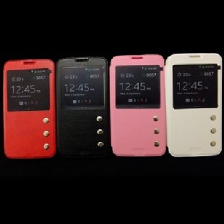 手機皮套 三星 S5 大視窗 保護套 左右開(白色)