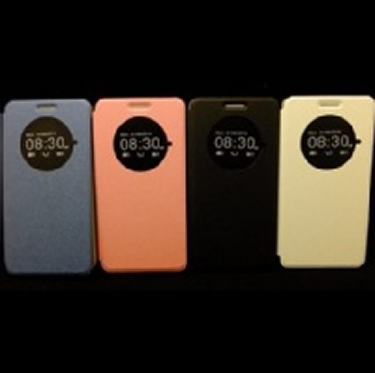 手機皮套 華碩 Zenfone 5 圓視窗 保護套 左右開(粉銀黑)