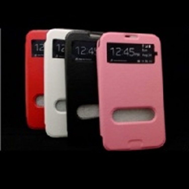 手機皮套 三星 note2 大視窗 保護套 左右開(黑色)