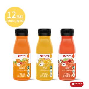 【Day Juice果日飲】HPP冷壓蔬果纖活飲12瓶組-三色拿鐵-春夏