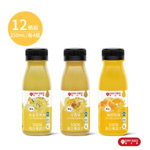 【Day Juice果日飲】HPP冷壓蔬果纖活飲12瓶組-黃拿鐵組