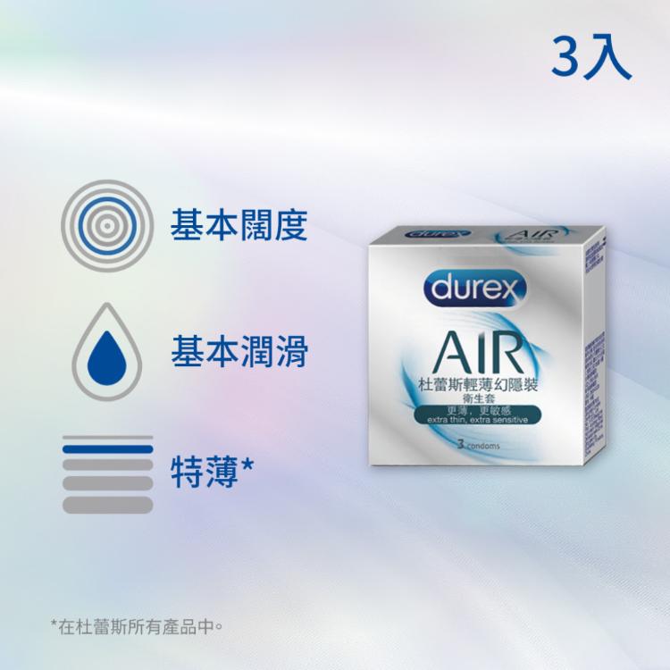 【Durex杜蕾斯】AIR輕薄幻隱裝保險套(3入/盒)