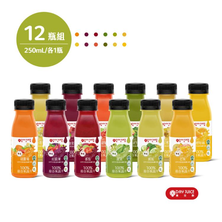 【Day Juice果日飲】冷壓蔬果纖活飲12瓶組 ( 纖活1-12號各1瓶 )