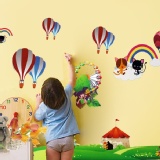 【一等獎 壁貼】《彩色熱氣球LD668》環保 不傷牆面 可重複撕貼