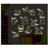 ☆一等獎 夜光 壁貼 《ABQ 9613可愛動物》第三代 不傷牆面 重複撕貼 特價：$99