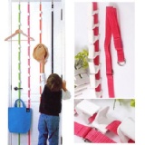 可調式門後自由調整多功能8連掛掛勾 4色:黑/綠/粉/紅任選