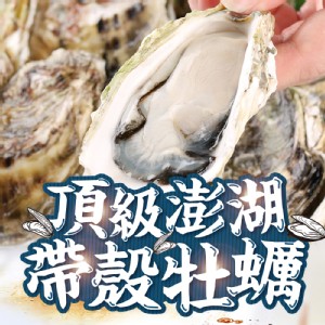 免運!【真美味】頂級澎湖帶殼牡蠣 9~12顆/包 (約600g) (40包，每包123.7元)
