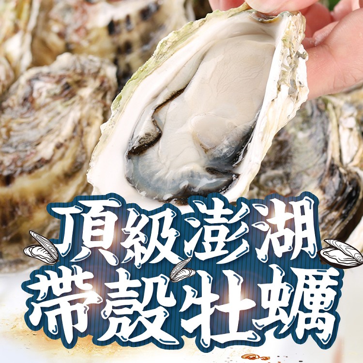 免運!【真美味】4包 頂級澎湖帶殼牡蠣 9~12顆/包 (約600g)