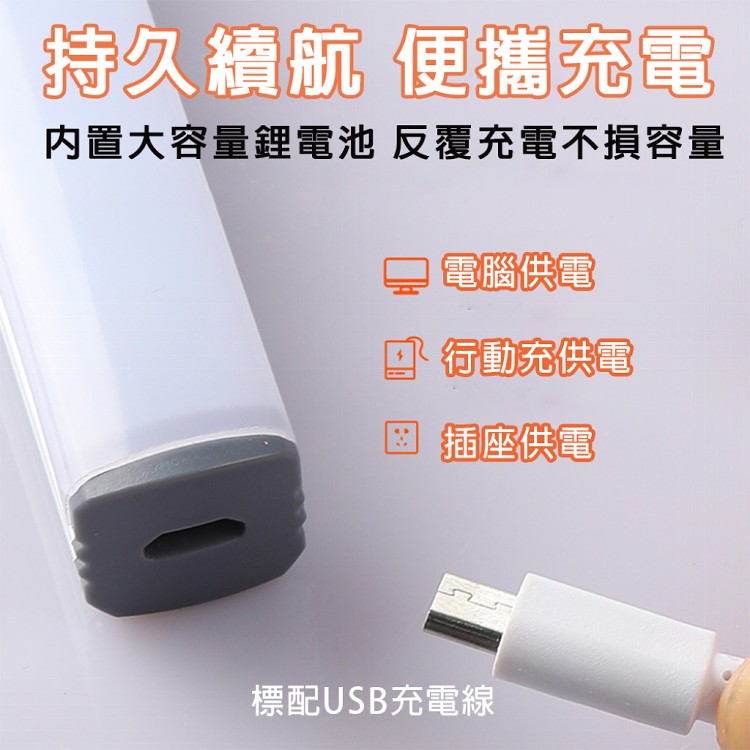 【輕鬆境界】USB充電最新款三色長形磁吸式廣角智能感應燈-39cm/160顆燈珠