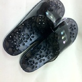 浴室拖鞋 花 透明黑