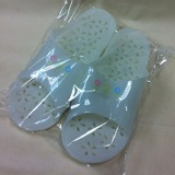 浴室拖鞋 透明白 花