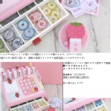 Mother Garden㊣(免運) - 木製玩具草莓超市收銀台 收銀台蝴蝶結收款機木制仿真辦家家酒玩具