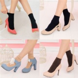 崋貴全彈性時尚寬口短統襪9086