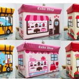【貓媽團團go】新款！公車收納箱 玩具箱 收納箱 置物箱 動物園、紅頂花園、粉紅蛋糕