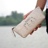 956 日韓簡約麻布小物主義系列筆袋 化妝包 (3色隨機出)