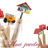 972 聖誕溫暖小禮~~韓國文具●創意可愛木製/原木原子筆 特價：$15