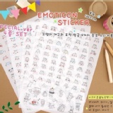 1050韓國 G&ME-Emoticon 可愛臉紅表情日記透明貼紙 青蛙 貓貓表情符號(4入)